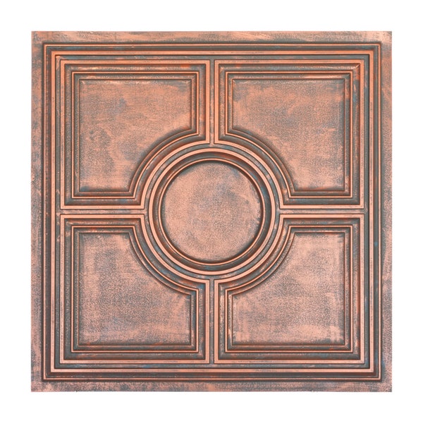 Ceiling tile faux tin art wall panel PL37 Rustic copper 10tiles/lot