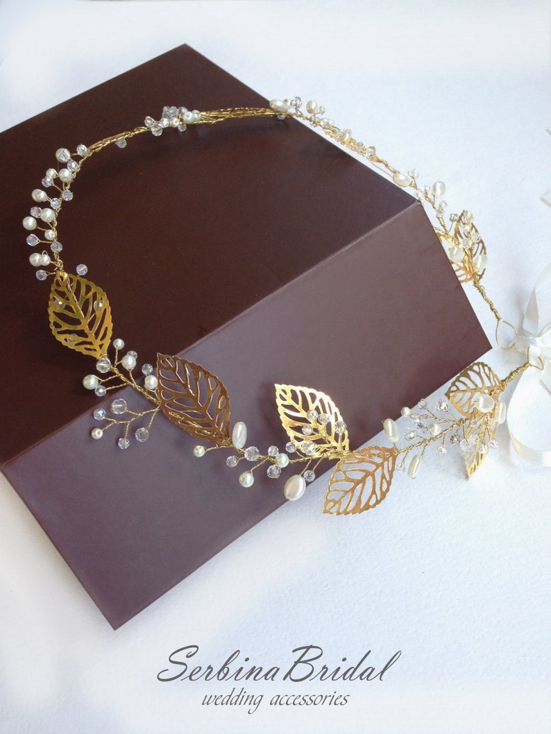 Gold Tiara Bohemian Bridal crown Wedding Bridal HeadBand Etsy
