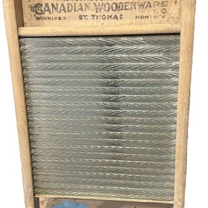 Canadian Woodenware WashBoard Glass with Wood Edge 14&quot; x 10&quot;