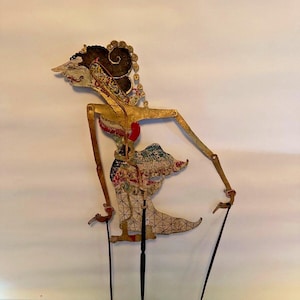 Wayang Kulit Antique Indonesian Shadow Puppet Woman 12&quot;x22&quot; Indonesian Shadow Puppet Female Character