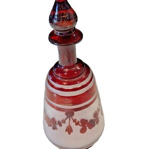 Red Bohemian Decanter with 2 Matching Glasses
