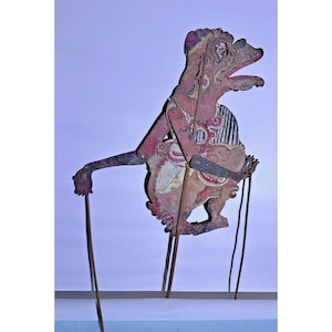 Wayang Kulit Narada Deity Antique Indonesian Shadow Puppet – 20 Inches Tall Balinese Rare Hindu Deity Shadow Puppet