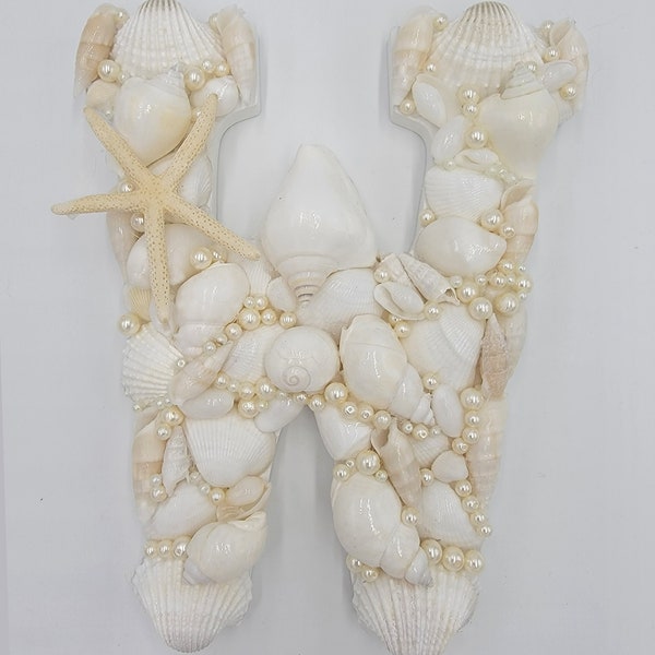 Beach Wedding Letter  Seashell Letter  Beach Decor  Wedding Gift  8-10 Inches