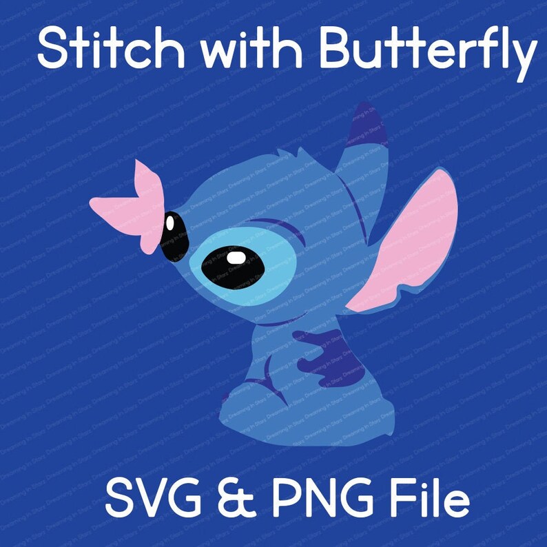Stitch With Butterfly Vector SVG & Transparent PNG Etsy