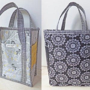 PDF Pattern- Reversible Quilted Tote Bag with 6 Pockets and Key Hook- Quilted Bag- Reversible Tote Bag Tutorial- Handbag Purse Quilt Pattern image 3