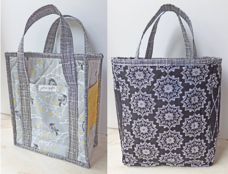 PDF Pattern Reversible Quilted Tote Bag With 6 Pockets and Key Hook Quilted Bag Reversible Tote