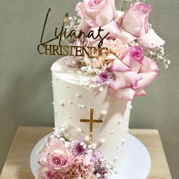 Personalised Christening Cake topper