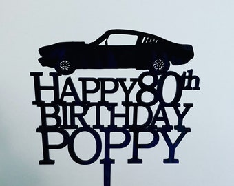 Mustang theme Personalised Birthday cake topper