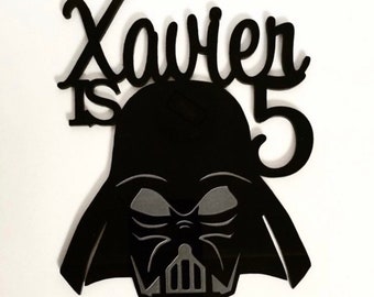 Darth Vader Personalised Name & Age Birthday Cake topper