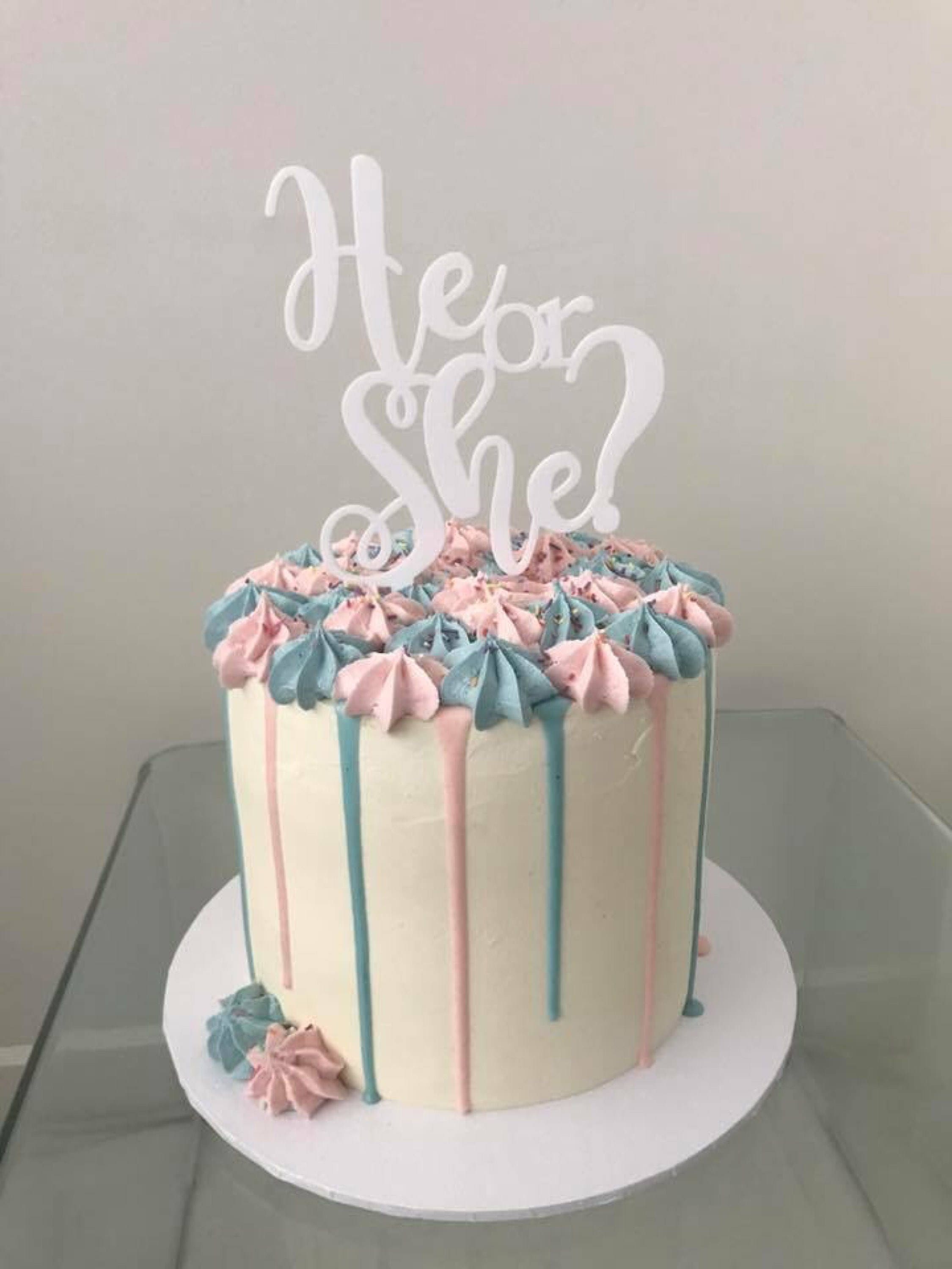 Gender Reveal Baby Shower Cake Topper Reads He Or She Etsy Gender Reveal Baby Shower Cake Topper Reads He Or She Etsy
