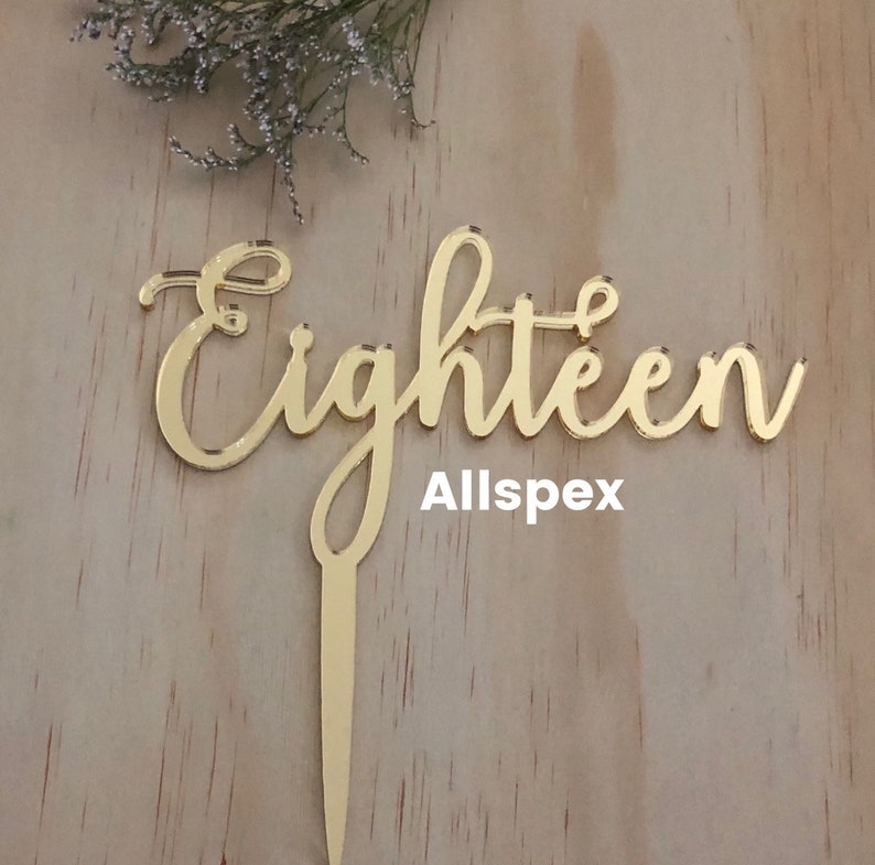 18th Birthday Cake Topper Reads: Eighteen - Etsy