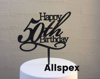 ON SALE Happy 50th Birthday Cake Topper