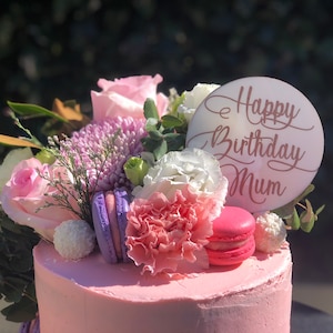 Happy Birthday Mum plaque cake topper