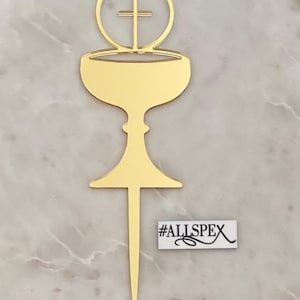 Chalice with a cross cake topper