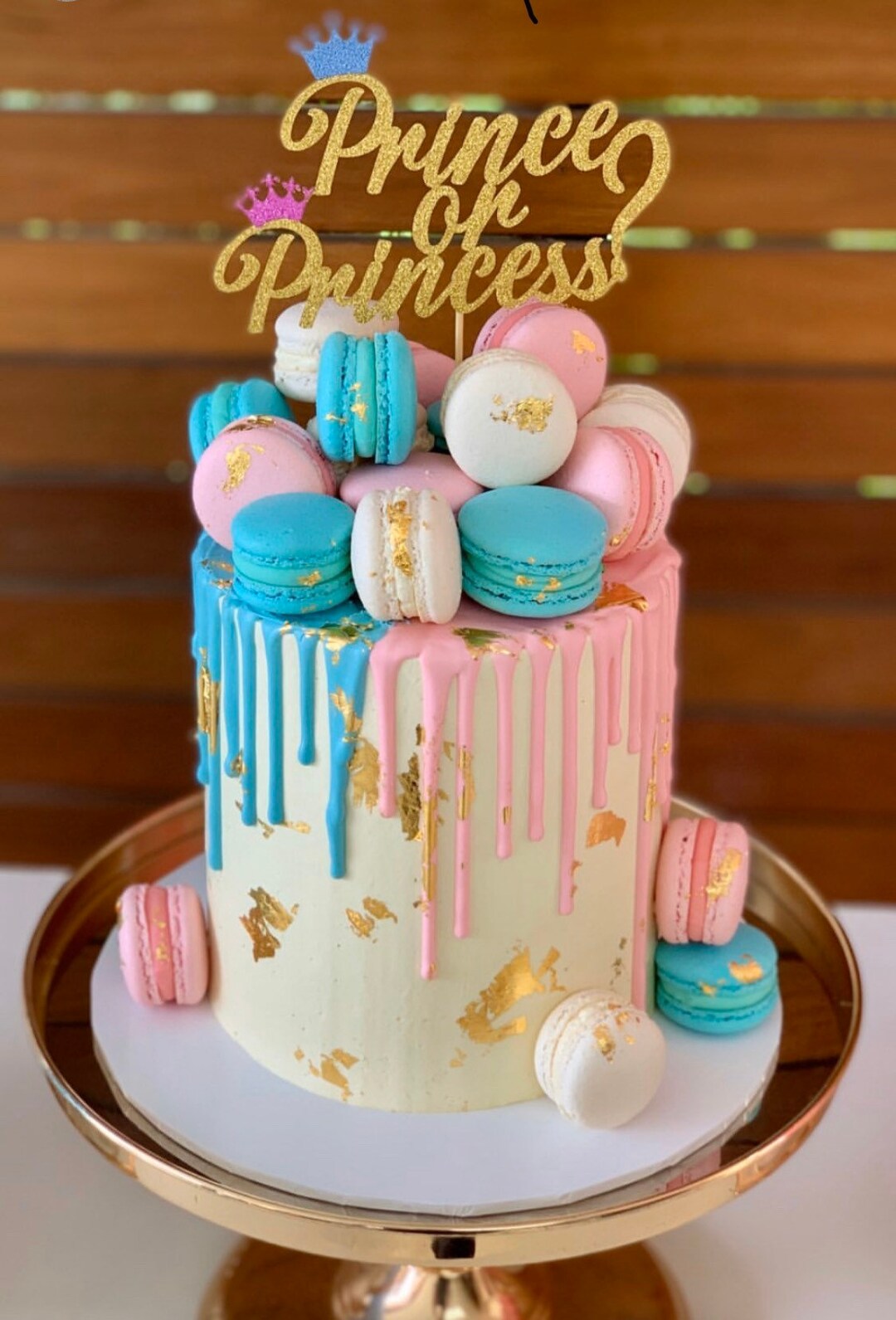 Arthsdite Topper per torta di compleanno con motivo King Prince, 1° 2° 3° 10° 13° 18° 21° 30° 40° 50° compleanno Cake Topper/Gender Reveal Party Decoration - Oro Glitter