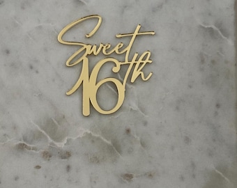 Sweet 16th birthday acrylic cake charm fropper