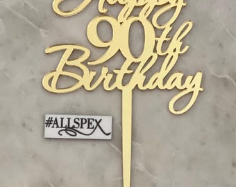 Happy 90th Birthday Cake Topper