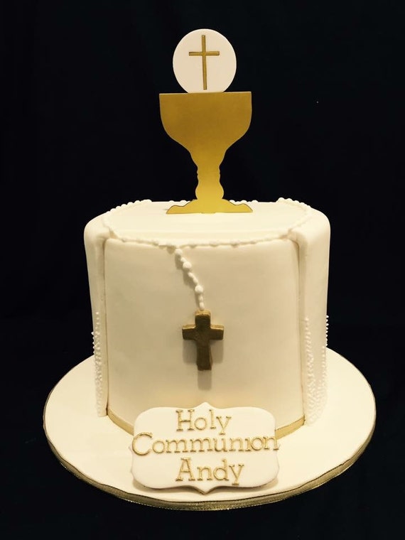 Topper De Gateau De Calice Avec Une Communion De Croix Etsy