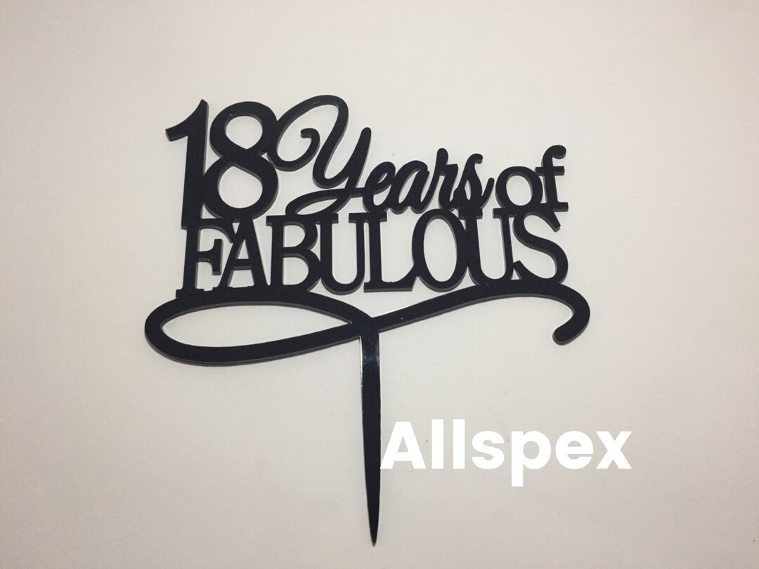 18th Birthday Cake Topper Reads: 18 Years of Fabulous - Etsy