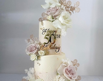 1/3 pz Buon Compleanno Torta Topper Glter 18th 21th 30th 40th 50th Età Torte Toppers Compleanno Bomboniere Decorazioni Fornure  15