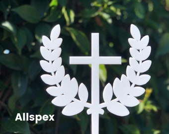 Half Wreath cake topper with a cross