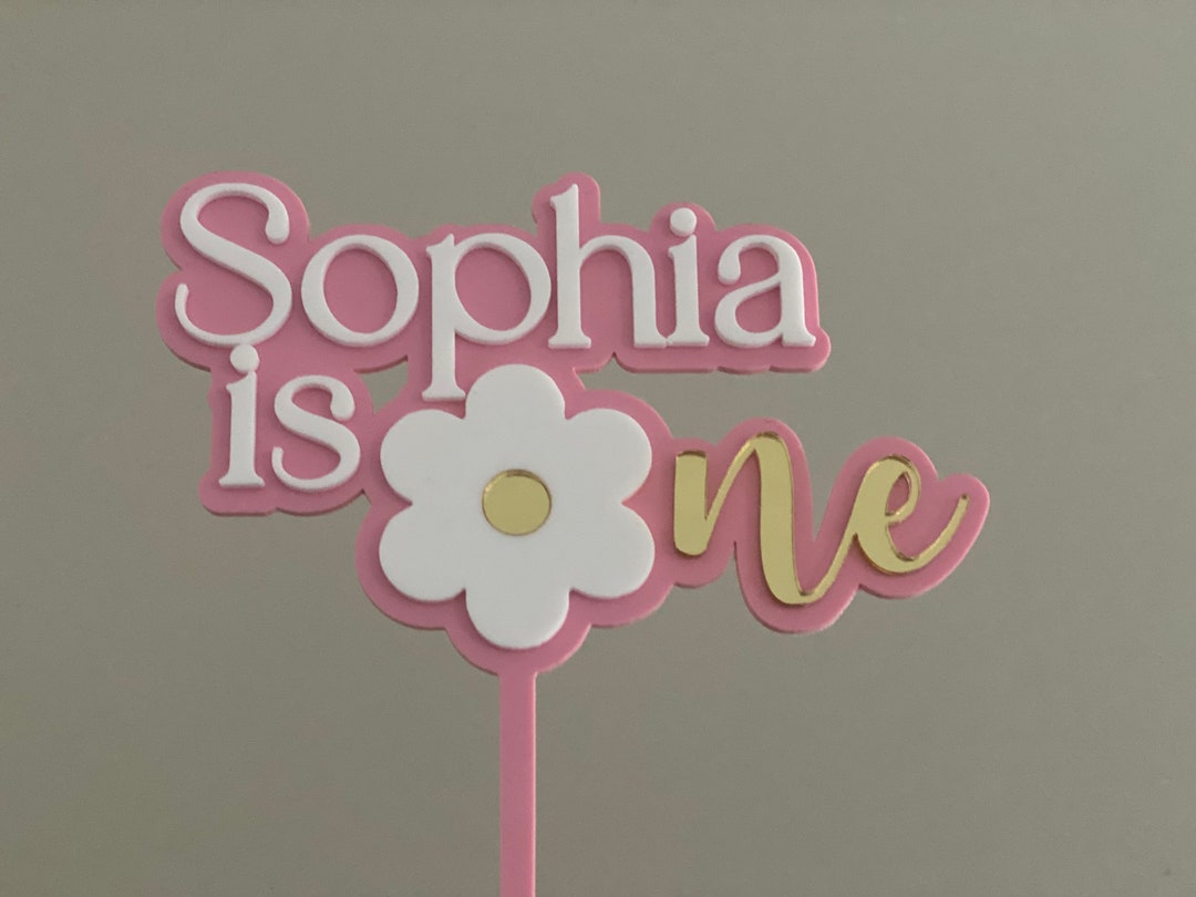 Daisy One Personalised 1st Birthday Cake Topper Name is One Flower - Etsy
