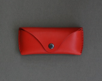 Leder Brillenetui für Ray Ban Wayfarer, Aviator etc.. MARANELLO ROT