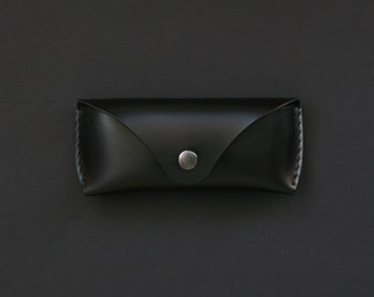Leather sunglasses case for Ray Ban Wayfarer, Aviator etc. BLACK