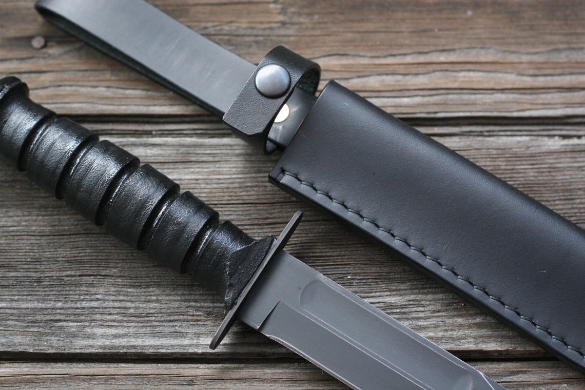 Ontario 498 Marine Combat Knife Leather Sheath KABAR USMC Etsy UK