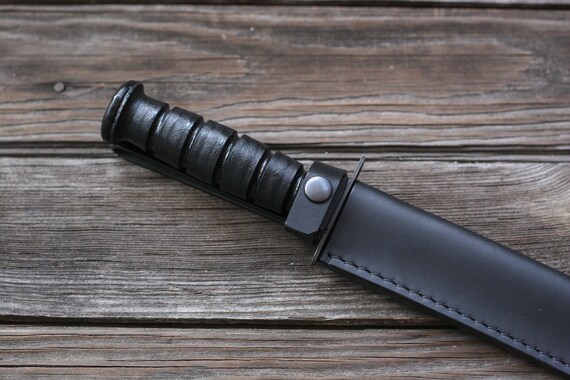 Ontario 498 Marine Combat Knife Leather Sheath KA-BAR USMC Ontario 498 Marine Combat Knife Leather Sheath KA-BAR USMC