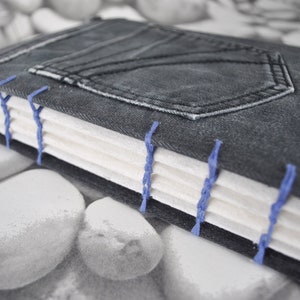 CLEARANCE A5 Coptic Stitch Jean Pocket Notebook - Eco Friendly