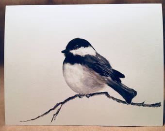 Chickadee note cards, boxed set of 8