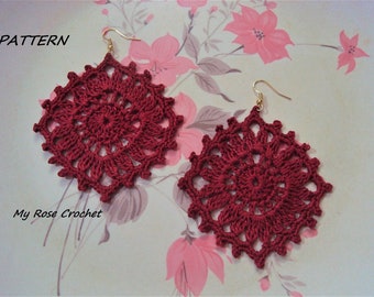 Crochet Square Dangle Earring Pattern-Crochet Girls Jewellery Pattern-Digital/PDF Pattern-instant download -02