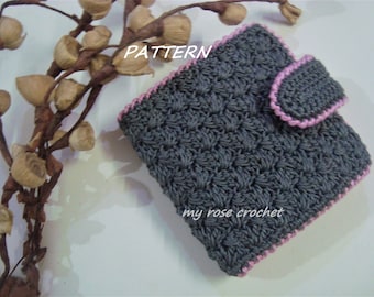 Modello per mini portafoglio all'uncinetto, borsa da donna a due pieghe (modello PDF)