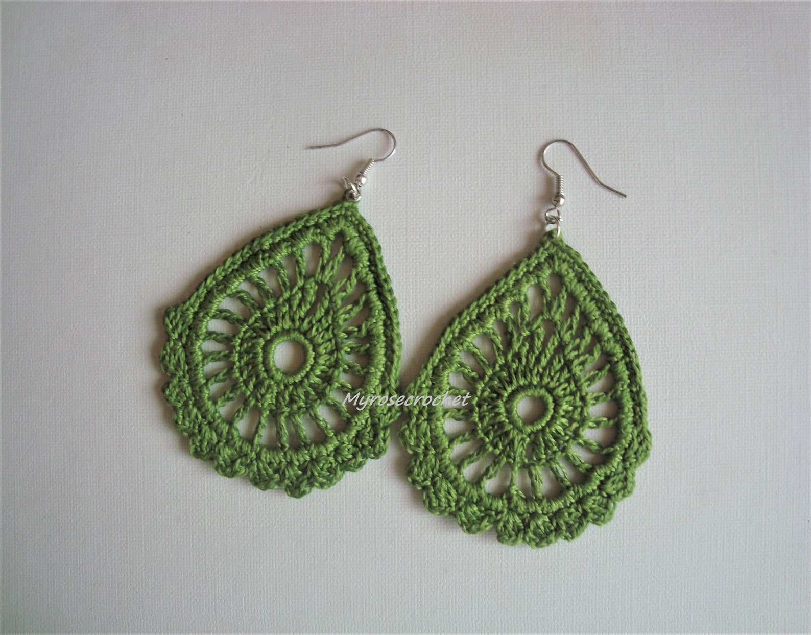 Crochet Earring Pattern Minty Crochet Earring Pattern Thread Etsy India