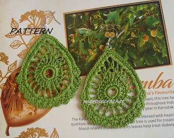 Crochet Earring Pattern- Minty crochet earring pattern- Thread crochet- PDF/Digital Download