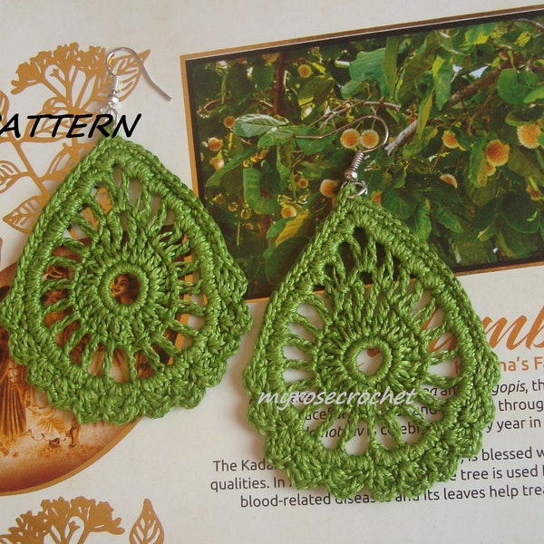 Crochet Earring Pattern- Minty crochet earring pattern- Thread crochet- PDF/Digital Download