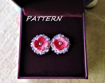 Crochet Stud Earring Pattern-Avaa Stud Earring Pattern-Fiber Jewellery Pattren-Digital/PDF Pattern-Instand Download