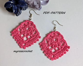 Crochet Earrings  - Jasmin lace earrings ( Digital PDF pattern)