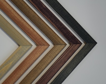 素朴な無垢パイン材のフォトフレーム | カスタムサイズ、ナチュラルステイン