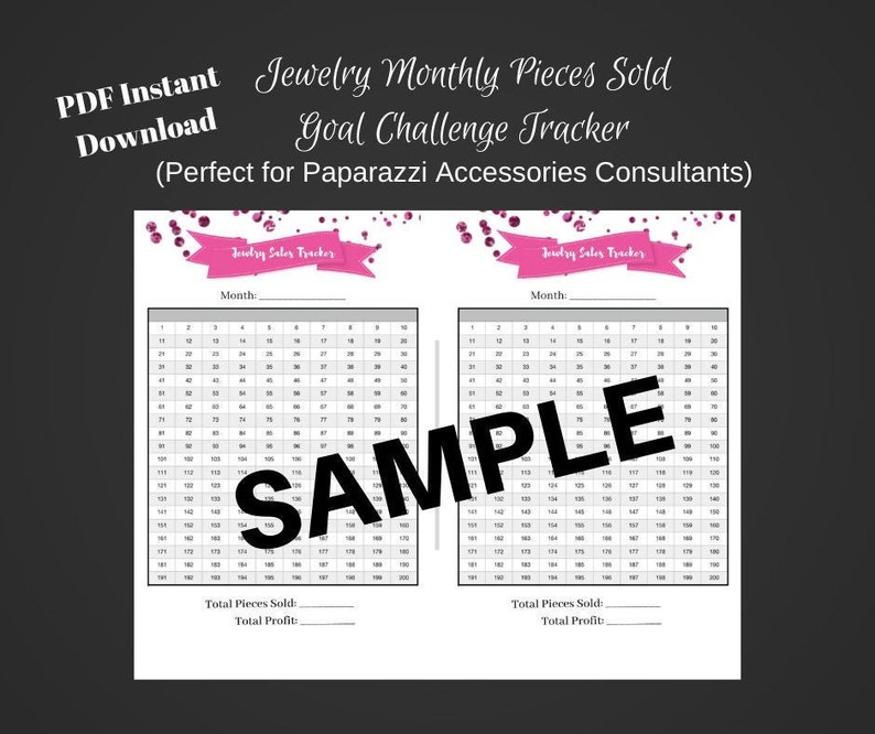 Jewelry Sales Track Form / Printable Paparazzi Accessories - Etsy