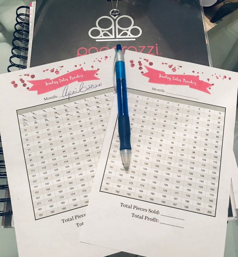 Jewelry Sales Track Form / Printable Paparazzi Accessories - Etsy