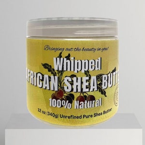 RA Cosmetics 100% Whipped Shea Butter, 12oz, Unscented
