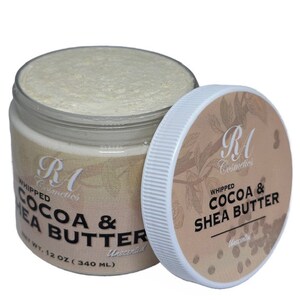 RA Cosmetics 100% Whipped Cocoa & Shea Butter w/ Coconut Oil, 12oz, Unscented