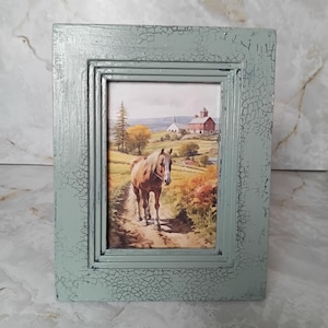 Green picture frame, farm pictures, farm decor