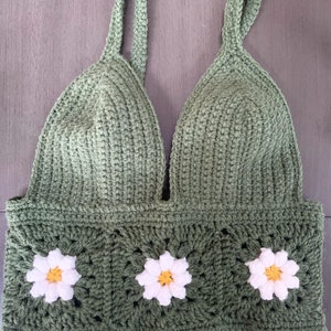 BOHO Summer Festival Crochet Crop top with Flowers