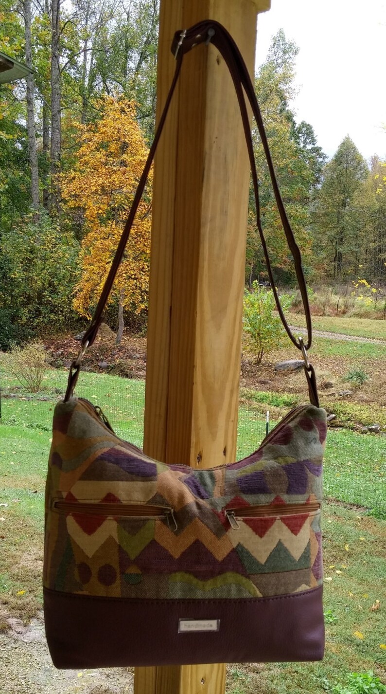 Hobo Crossbody Bag Brown Hobo Bag Burgundy Handbag Vegan Etsy