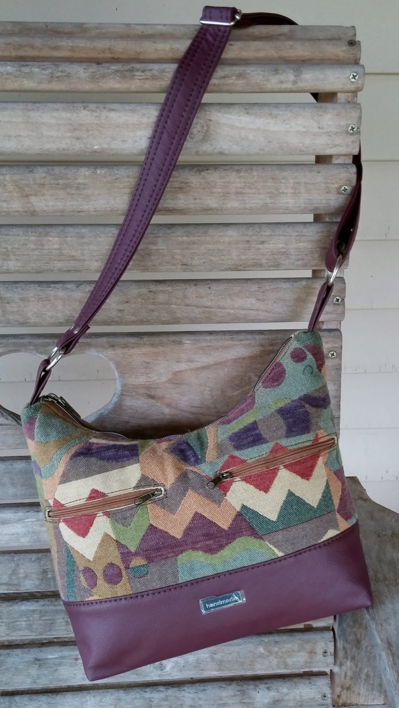 Hobo Crossbody Bag Brown Hobo Bag Burgundy Handbag Vegan Etsy