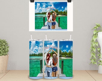 Best Friends PNG file for 20 oz Skinny Tumbler, Digital Download only, for sublimation