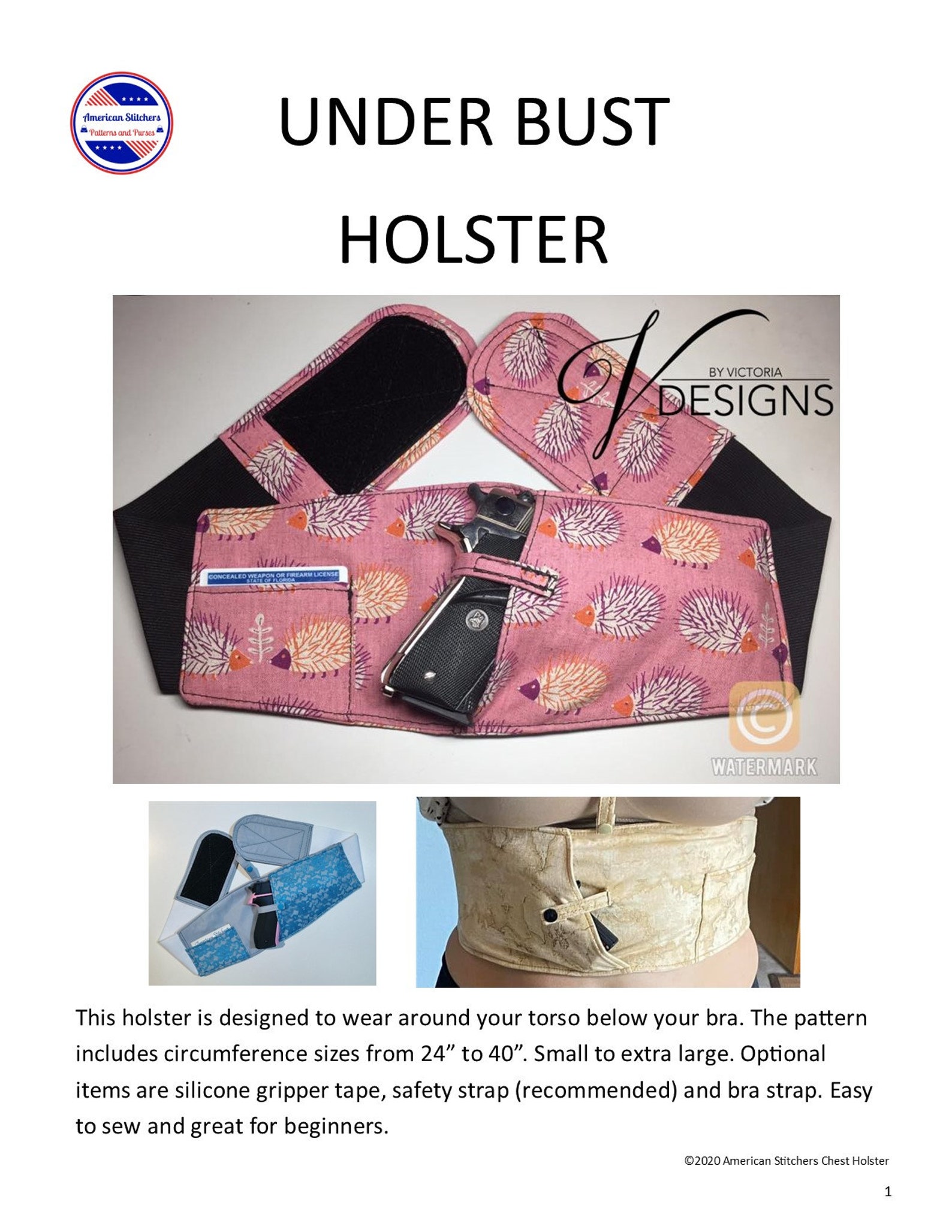 Concealed Carry Sewing Pattern Holster Chest Band Holster Etsy